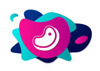 Color Steak meat icon isolated on white background. Abstract banner with liquid shapes. Vector