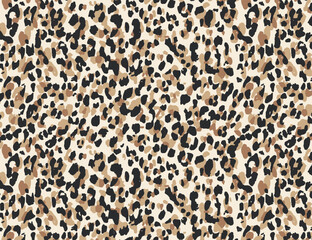 Vector leopard animal print seamless pattern hand drawn illustration