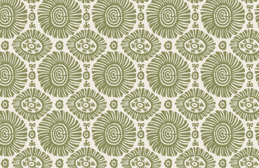 Digital seamless pattern block print batik vector Ajrakh