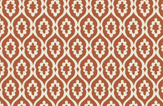 Digital seamless pattern block print batik vector ajrakh