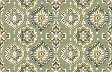 Digital seamless pattern block print batik vector