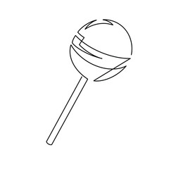 Vector continuous one line lollypop illustration