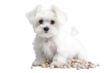maltipoo, maltese, puppy, white background