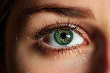Fototapeta premium Human Eye - Close Up of the Pupil and Eyelashes - AI Generated