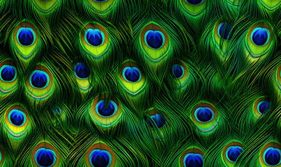 Colorful Realistic Peacock Feather Pattern Background