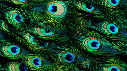 Colorful Realistic Peacock Feather Pattern Background