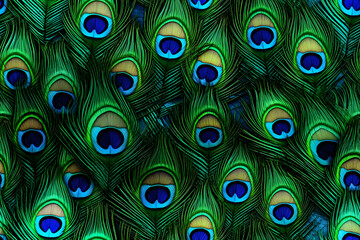 Colorful Realistic Peacock Feather Pattern Background