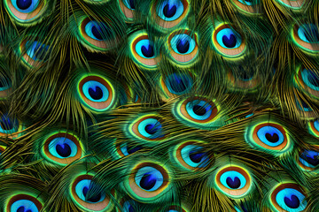 Colorful Realistic Peacock Feather Pattern Background