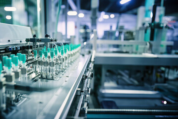 Vaccine blisters being created in a laboratory. AI generative.