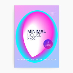 Fototapeta premium House Party. Cool Glitch For Presentation. Disco And Discotheque Design. Elegant Pattern For Set Template. Wave Music Poster. Purple And Blue House Party