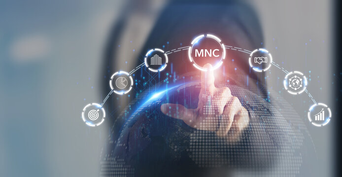 Multinational corporation (MNC), business strategy concept. Standardizing products and services around the world to gain efficiency. Vertical, horizontal expansion strategy. New markets, opportunity