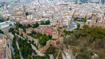 vista de la bonita alcazaba de &eacute;poca isl&aacute;mica de la ciudad de M&aacute;laga, Andaluc&iacute;a