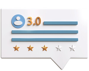 Speech bubble of customer evaluation review with comments