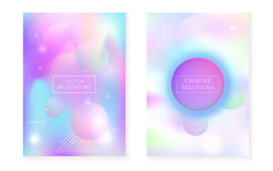 Rainbow Fluid. Dynamic Dots. Modern Shape. Hipster Design. Violet Magic Texture. Round Ultraviolet Elements. Summer Flyer. Shiny Concept. Blue Rainbow Fluid