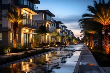 Foto op Plexiglas Sunset view of luxury villas in Dubai, United Arab Emirates © 沈 建亨