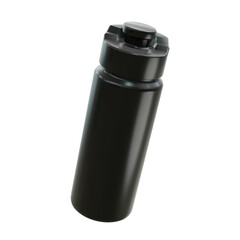 Black Steel bottle tumbler mockup isolated on white background