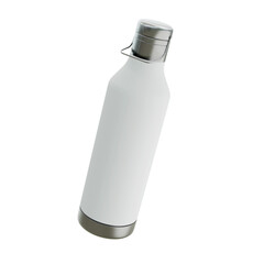 White Steel tumbler mockup isolated on white background