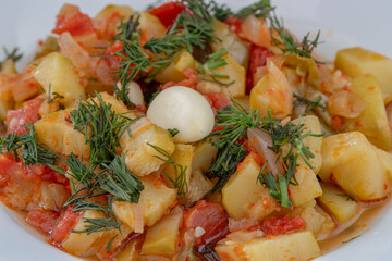 Traditional delicious Turkish food; Roasted Zucchini with Olive Oil