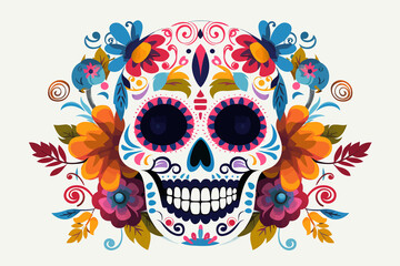 Day of the Dead vector flat minimalistic isolated vector style illustration