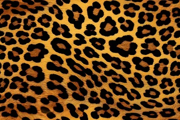 Tuinposter Leopard Jaguar Skin Print Seamless Pattern Background © Pixivir