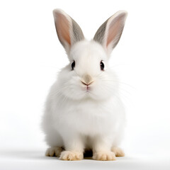 立ち耳の白いうさぎ