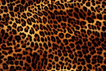 Fotobehang Leopard Skin Print Seamless Pattern Background © Pixivir