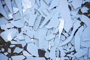 Broken glass display cases.Pogroms in the city.Break the mirror.Sharp fragments are lying on the...