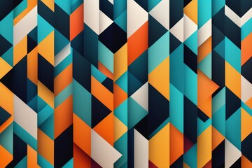 Aesthetic wallpaper made of abstract geometric shapes colorful background AI generated