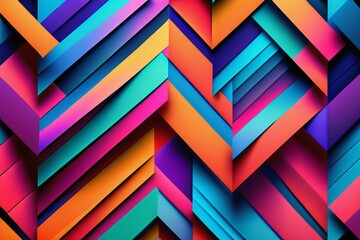 Aesthetic wallpaper made of abstract geometric shapes colorful background AI generated