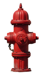 Red hydrant isolated on the transparent background PNG.