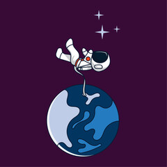 set of cute astronaut vector collection