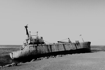 Fototapeta premium old fishing boat in the sea