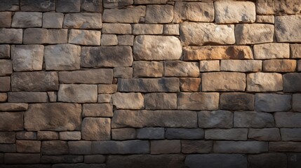 Textured stone wall casts intriguing shadows