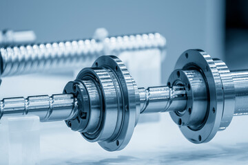 Closeup scene the spare parts  lead ball screw set.