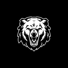 Bear head illustration, Bear vector logo.