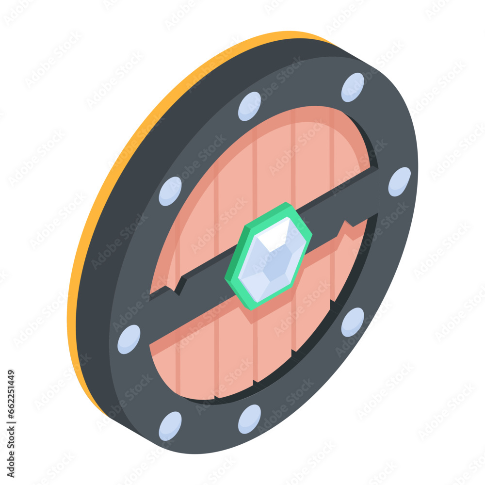 Canvas Prints get this isometric icon of game shield