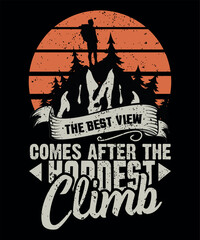 mountain climbing vector tshirt design