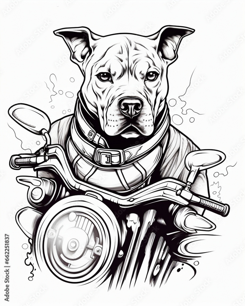 Poster bull dog on bike