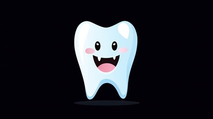  a cartoon tooth with a smile on it's face.  generative ai