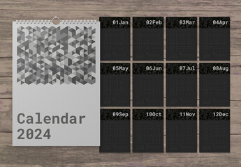 2023 Business Calendar with Abstract Geometric Header Design layout