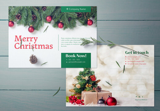 Corporate Holiday Card for Booking Services Layout