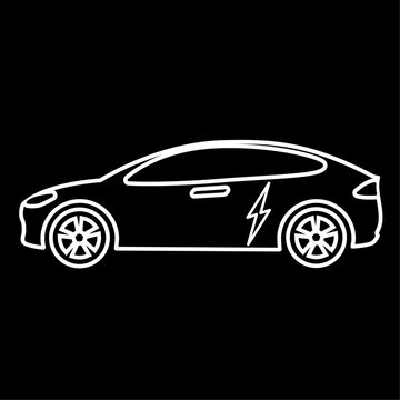 Electric car line icon Vector Illustration