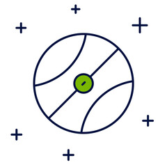 Filled outline Basketball ball icon isolated on white background. Sport symbol. Vector