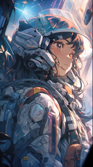 Urban Lo-fi Anime Character in a Futuristic Cyberpunk setting.