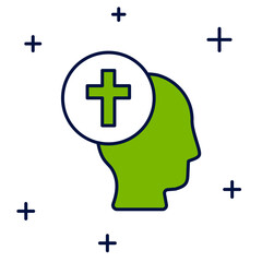 Filled outline Priest icon isolated on white background. Vector