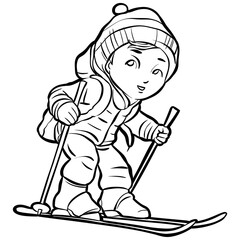 skier boy sport winter athlete