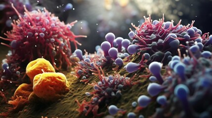 Microscopic view of Anthrax bacteria spores. - obrazy, fototapety, plakaty