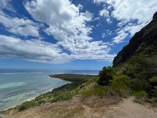 Blue waters around le Morne Brabant in Mauritius