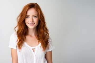 Fototapeta premium Young redhead woman smile face portrait