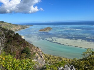 Blue lagoon of Mauritius south side